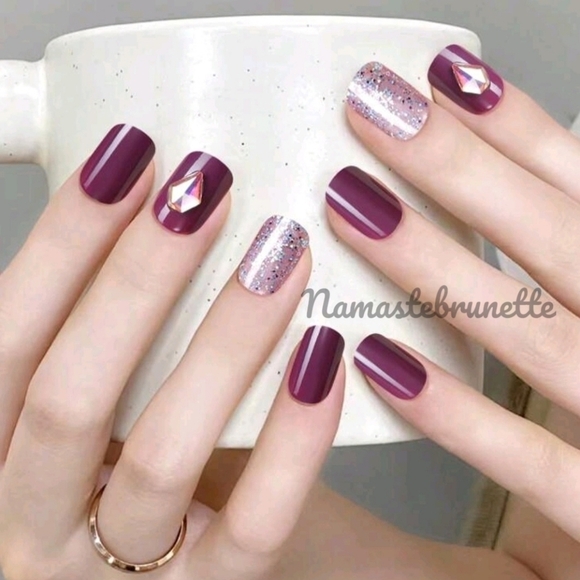 3D Rhinestone & Glitter Press On Nails - Picture 8 of 16